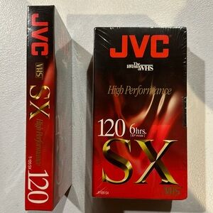 3 New, sealed JVC High Performance SX VHS T-120 tapes